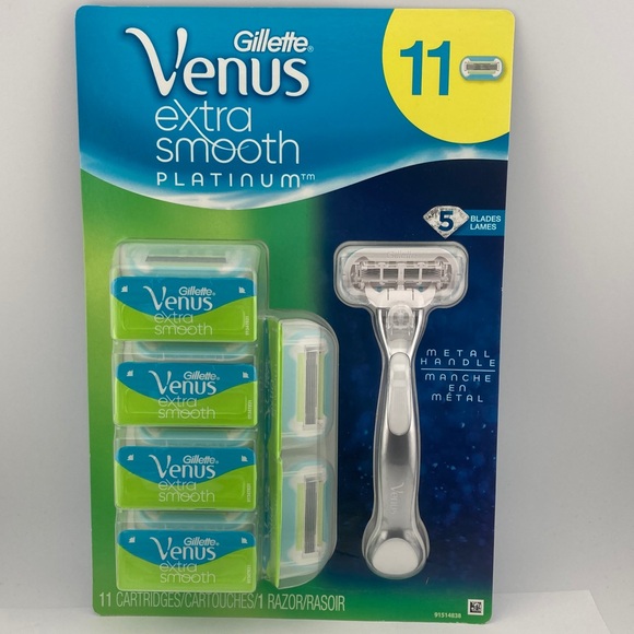 Gillette Venus Extra Smooth Platinum Razor + 11 Refill Cartridges Sealed